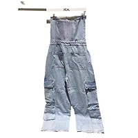 SIGNATURE 8: SLEEVELESS DENIM CARGO ROMPER