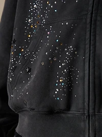 AELFRIC EDEN: RHINESTONE ZIP UP HOODIE