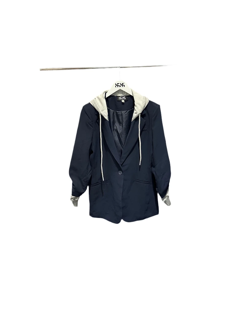 8586: LAYERED HOODIE BLAZER
