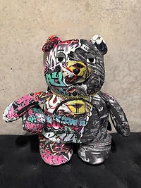SPRAYGROUND: SPLIT CYBER SHARK TEDDY MONEY BEAR BACKPACK
