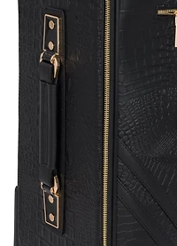 BLACK APOLLO 2 FAUX CROCODILE SKIN CARRY-ON SUITCASE