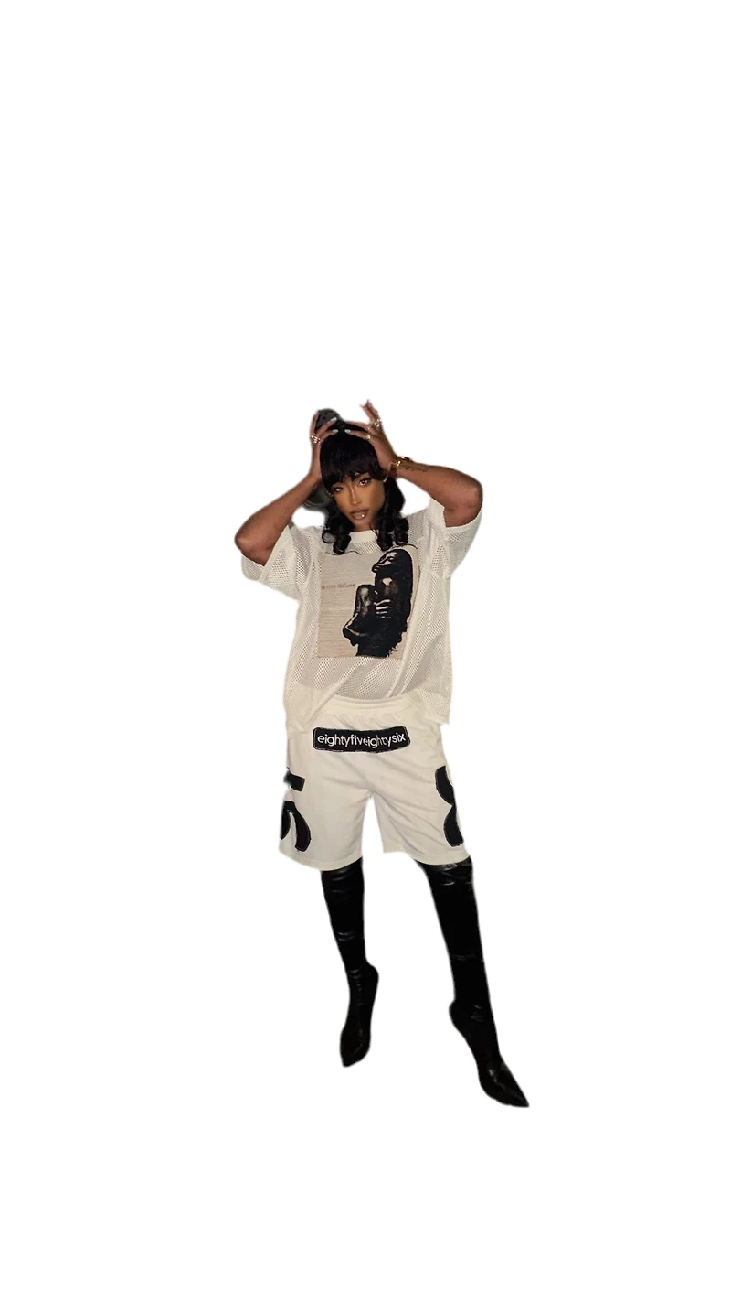 8586: LOGO JERSEY SHORTS