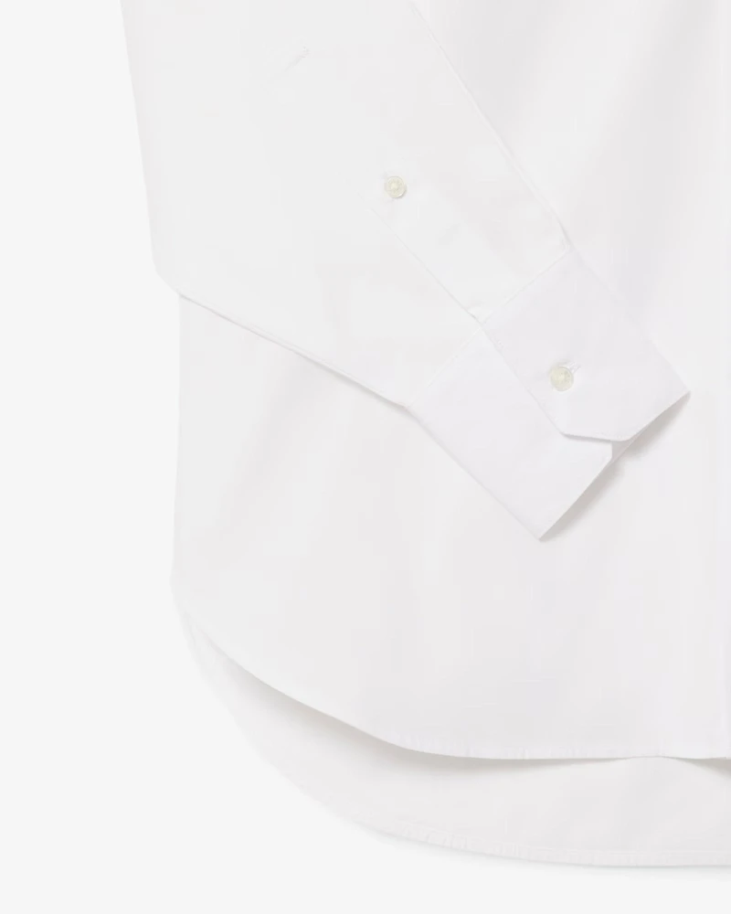 LACOSTE: OVERSIZED COTTON BUTTON DOWN SHIRT