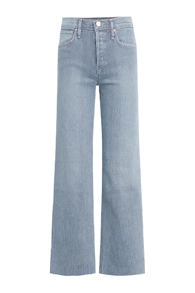 HUDSON: RAILROAD STRIPE WIDE LEG ANKLE JEANS