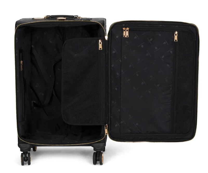 BLACK APOLLO 2 FAUX CROCODILE SKIN CARRY-ON SUITCASE