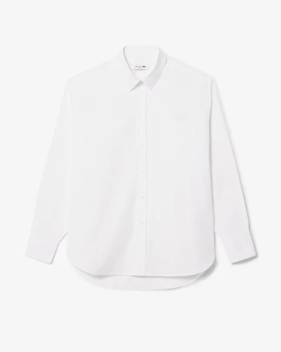 LACOSTE: OVERSIZED COTTON BUTTON DOWN SHIRT