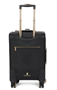 BLACK APOLLO 2 FAUX CROCODILE SKIN CARRY-ON SUITCASE