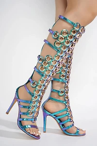BOHO: GLADIATOR GROMMET SANDAL MERMAID