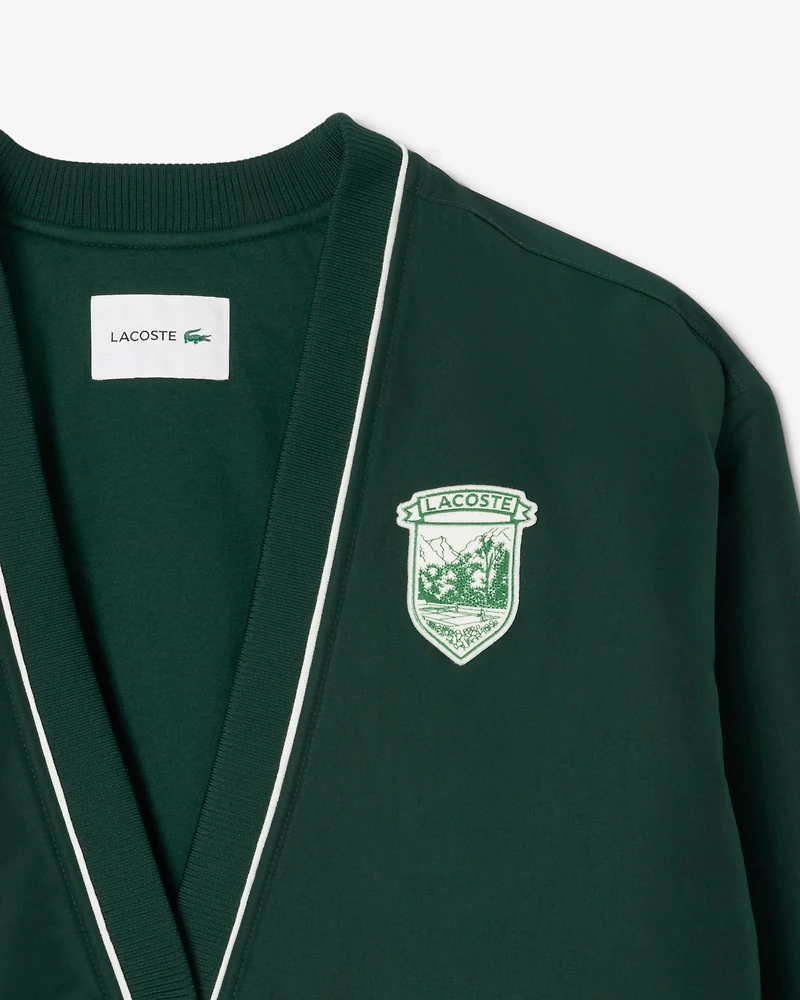 LACOSTE: OVERSIZED PADDED NYLON CARDIGAN