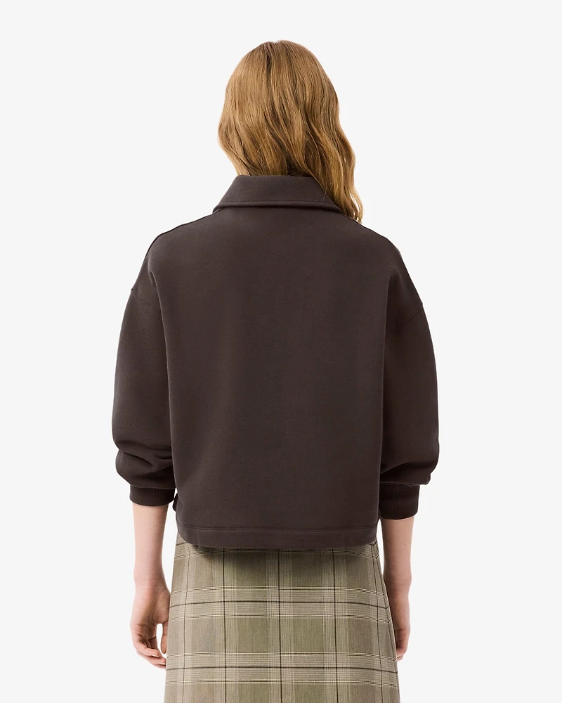 LACOSTE: OVERSIZED FLEECE POLO SWEATSHIRT