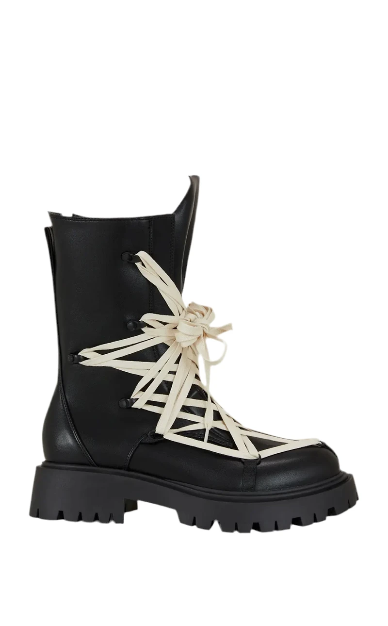 AZALEA WANG: LACE UP COMBAT BOOTS
