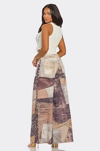 8586: FABRIC PRINTED PANTS
