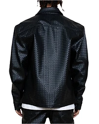 EPTM: MATEO WOVEN FAUX LEATHER SHIRT JACKET