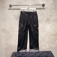 8586: VEGAN LEATHER CARGO PANTS