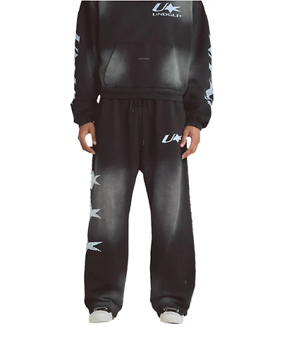 UNDERGOLD: AGNUS DEI U STAR STRAIGHT PANTS- SMOKEY BLACK
