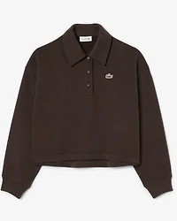 LACOSTE: OVERSIZED FLEECE POLO SWEATSHIRT