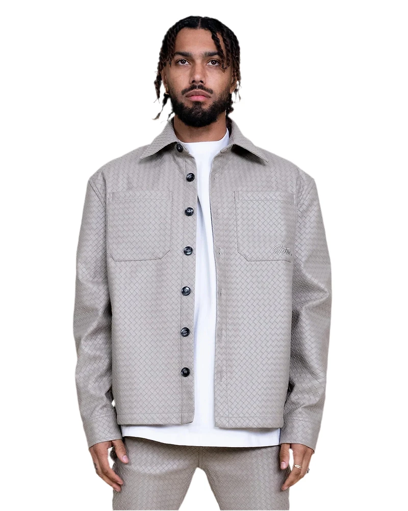 EPTM: MATEO WOVEN FAUX LEATHER SHIRT JACKET