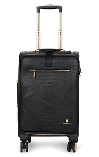 BLACK APOLLO 2 FAUX CROCODILE SKIN CARRY-ON SUITCASE