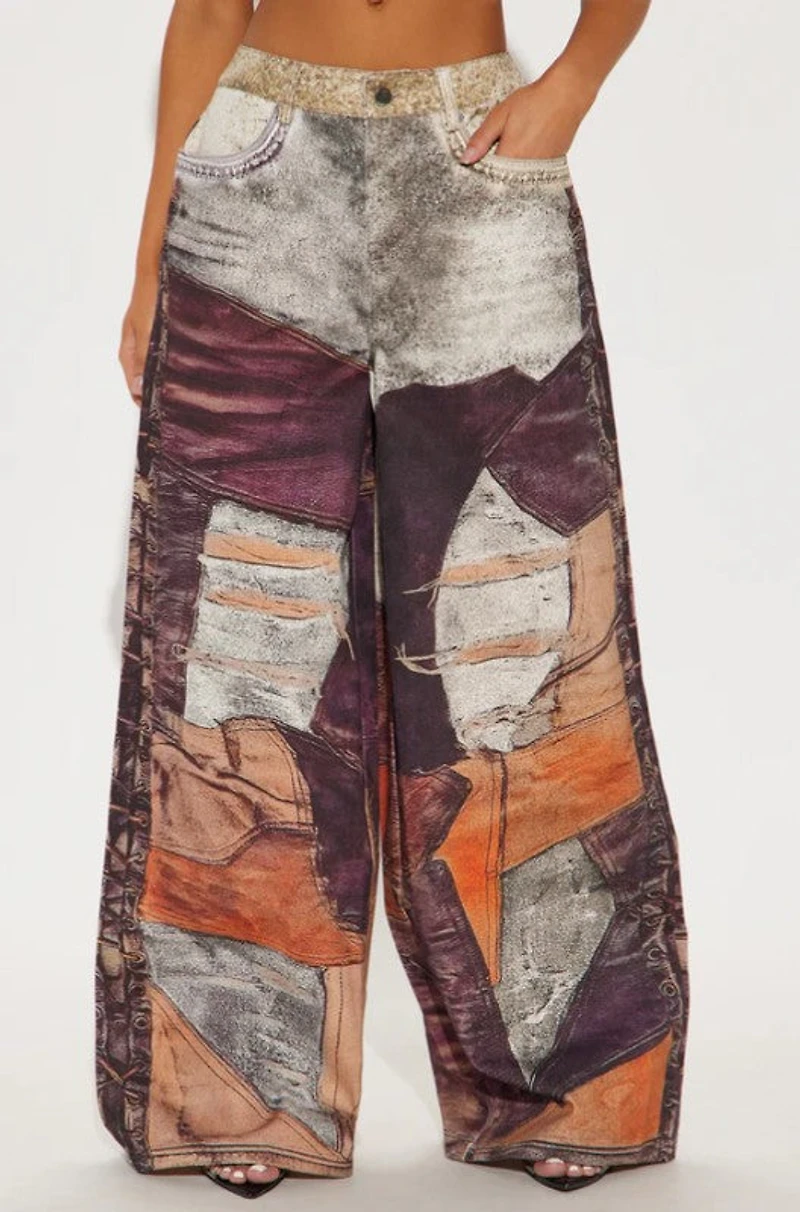 8586: FABRIC PRINTED PANTS