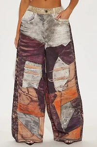 8586: FABRIC PRINTED PANTS