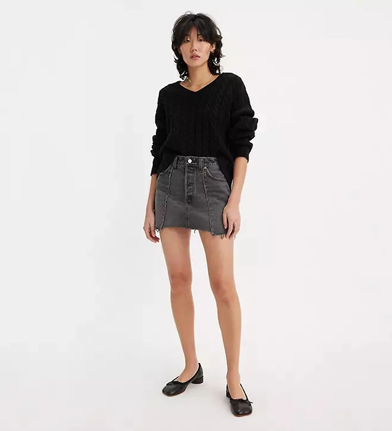 LEVIS: Recrafted Icon Raw Hem Denim Miniskirt