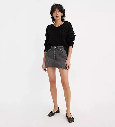 LEVIS: Recrafted Icon Raw Hem Denim Miniskirt