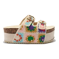 FLORAL CROCHET PLATFORM SANDALS