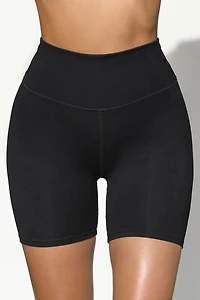 JOAH BROWN: SUEDED ONYX BIKER SHORTS