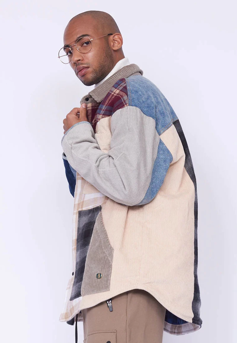 ALPHASTYLE: DUBHE PATCHWORK SHIRT