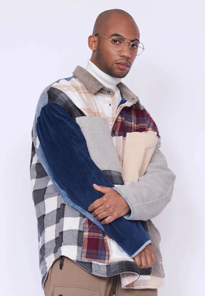 ALPHASTYLE: DUBHE PATCHWORK SHIRT