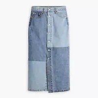 LEVIS: PATCH DENIM MIDI SKIRT