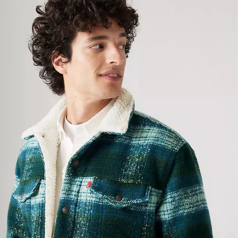 LEVIS: PLAID SHERPA TRUCKER JACKET