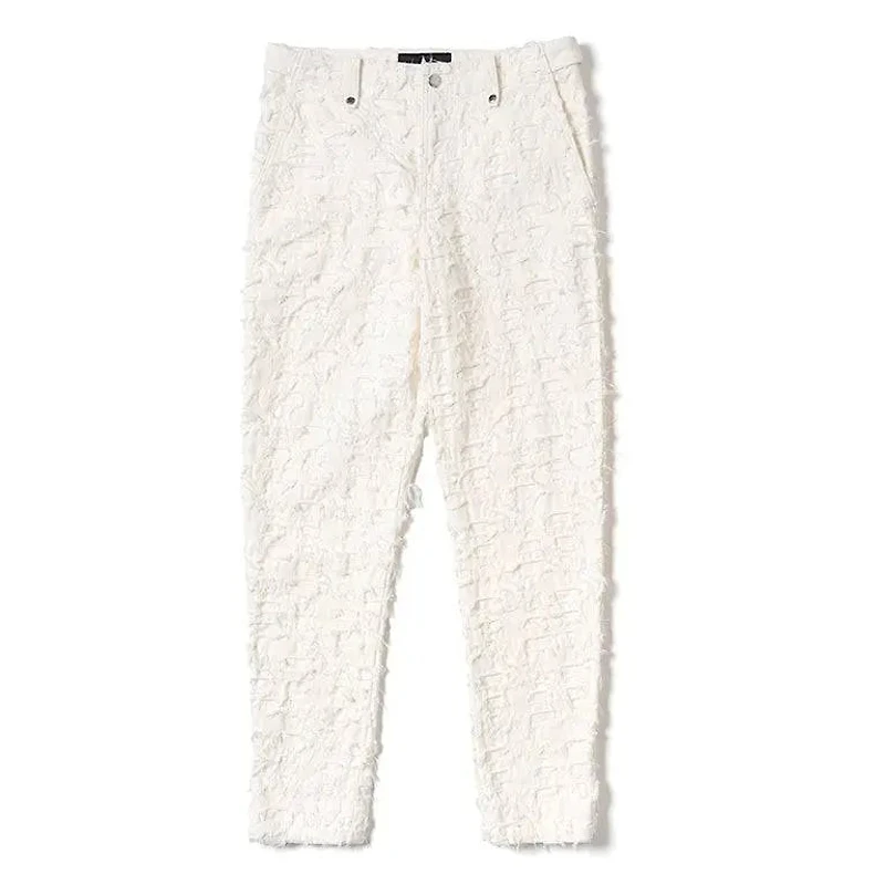 ALPHASTYLE: COMINS BURNOUT LOGO PANTS