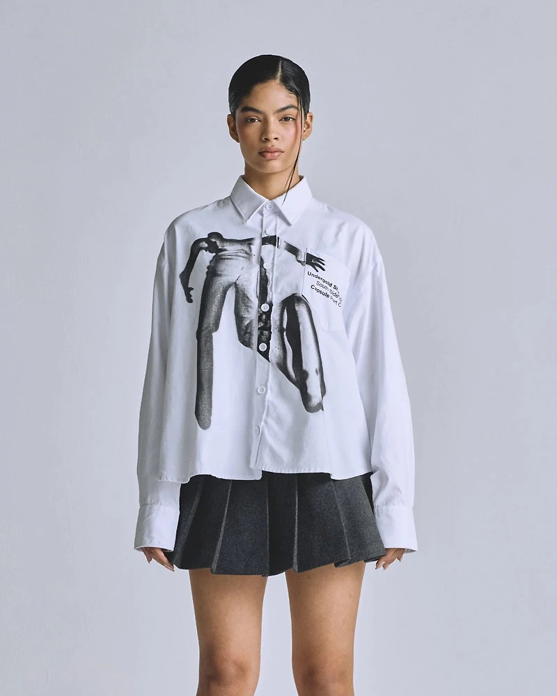 UNDERGOLD: PALACE BRAVE SOUL LONG SLEEVE BOXY SHIRT BONE