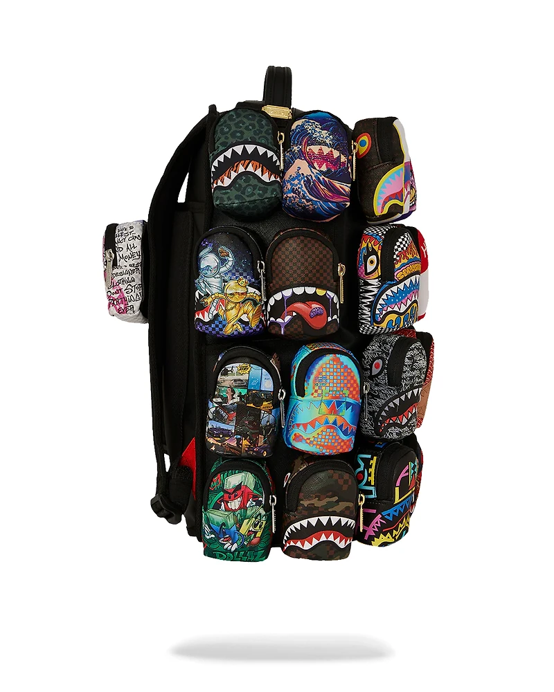 SPRAYGROUND: ALL THE BAGS IN THE WORLD - 15 YEAR ANNIVERSARY BACKPACK OF MINI DLXSV BACKPACK