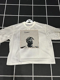 ANGEL GENTLE: PAC JERSEY MESH TAPESTRY TOP