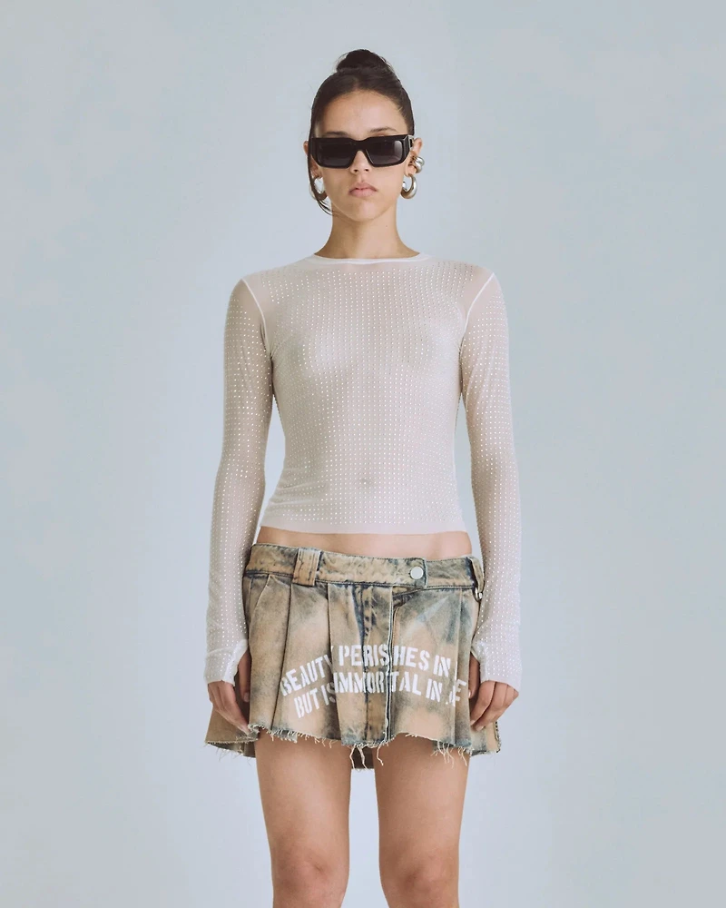 UNDERGOLD: AGNUS RHINESTONE LONGSLEEVE TOP