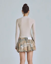 UNDERGOLD: AGNUS RHINESTONE LONGSLEEVE TOP
