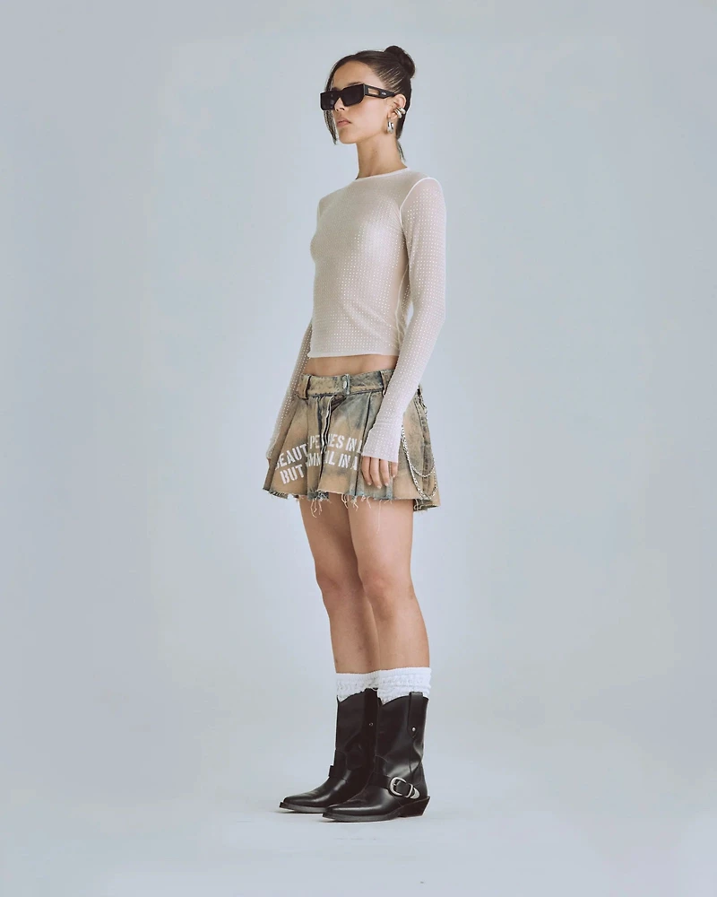 UNDERGOLD: AGNUS DEI BEAUTY SKIRT- DIRTY BLUE