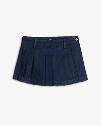 7 FOR ALL MANKIND: PLEATED DENIM MINI SKIRT