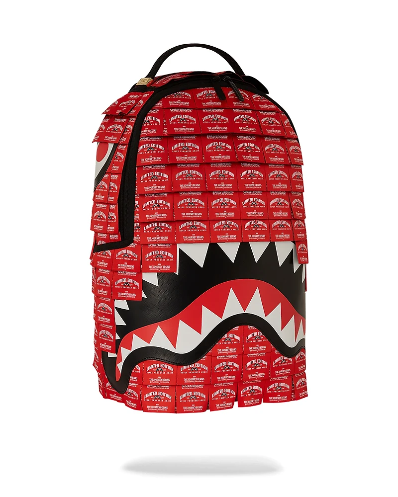 SPRAYGROUND: MADE OF WOVEN LABELS SHARK BACKPACK
