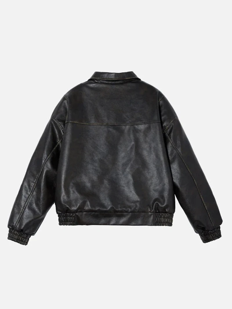 AELFRIC EDEN: FAUX LEATHER CROPPED JACKET