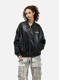 AELFRIC EDEN: FAUX LEATHER CROPPED JACKET