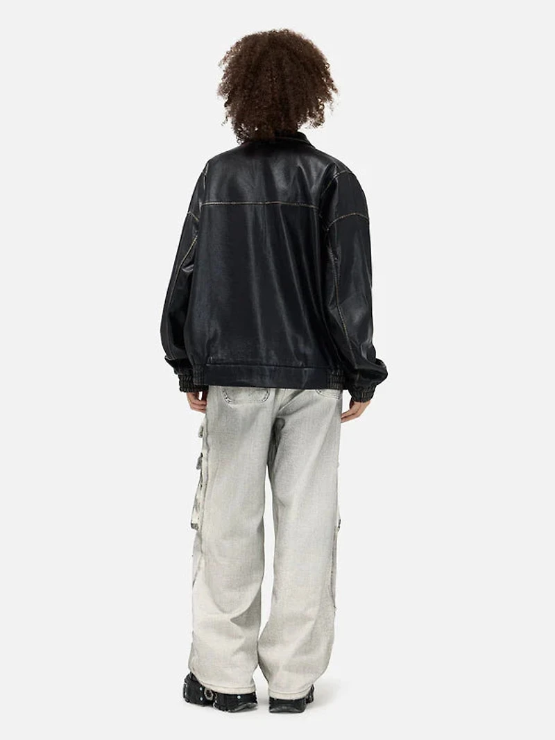 AELFRIC EDEN: FAUX LEATHER CROPPED JACKET