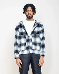 EPTM MOHAIR FLANNEL JACKET - BLACK/WHITE