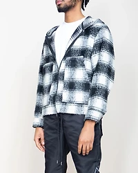 EPTM MOHAIR FLANNEL JACKET - BLACK/WHITE