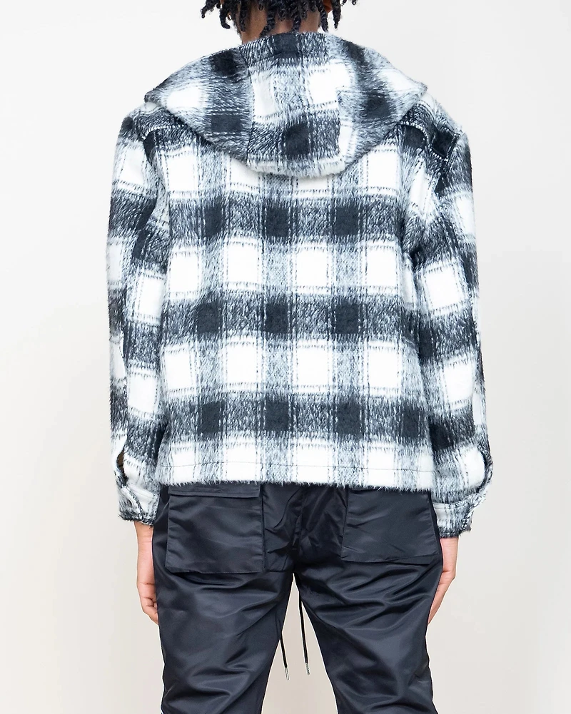 EPTM MOHAIR FLANNEL JACKET - BLACK/WHITE