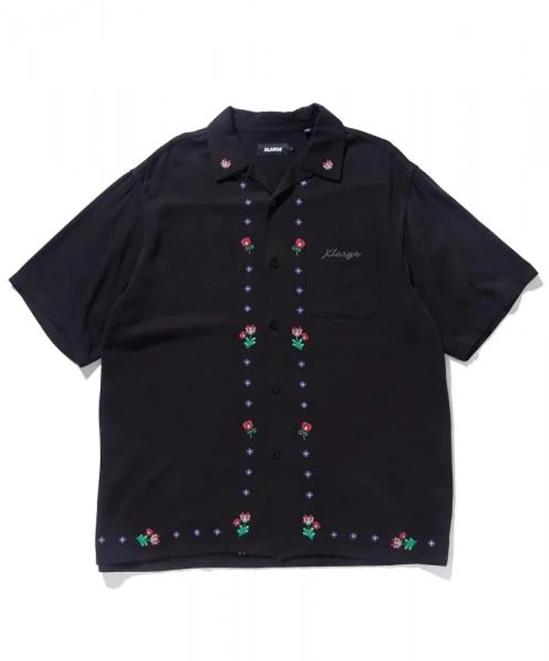 XLARGE FLOWER OPEN COLLAR S/S SHIRT