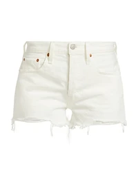 LEVIS PREMIUM: 501 WHITE CUT OFF SHORTS