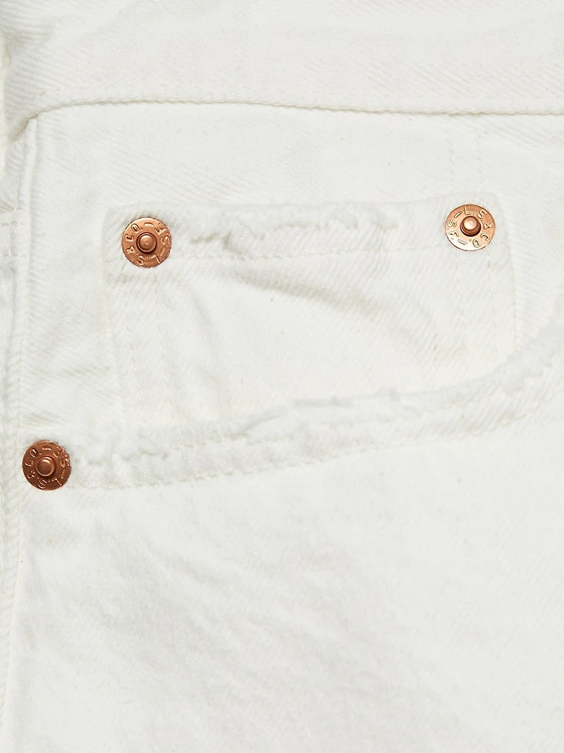 LEVIS PREMIUM: 501 WHITE CUT OFF SHORTS